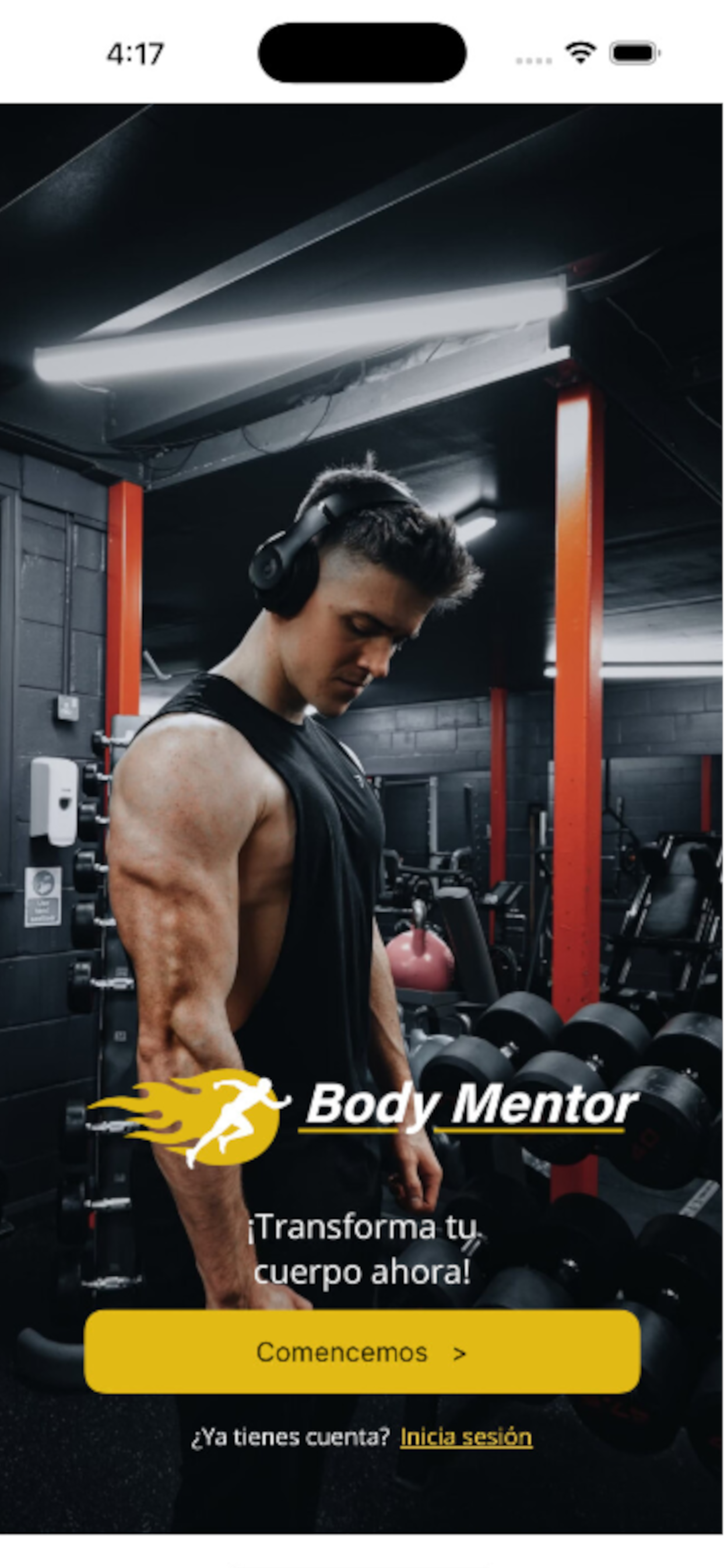 Body Mentor app dashboard